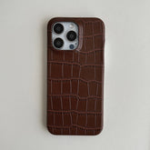 Grey & Brown Alligator Texture Phone Case for iPhone